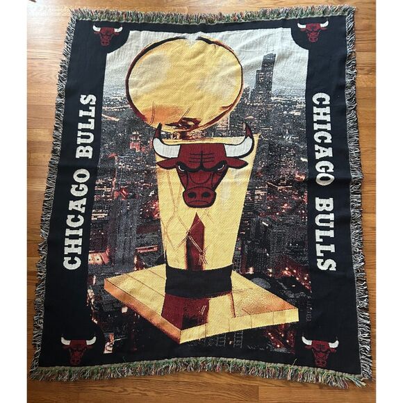Vintage NBA 1996 Chicago Bulls Champions Collectors Throw tapestry blanket